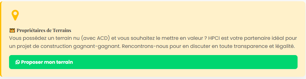 Partenariat propriétaires de terrains avec ACD